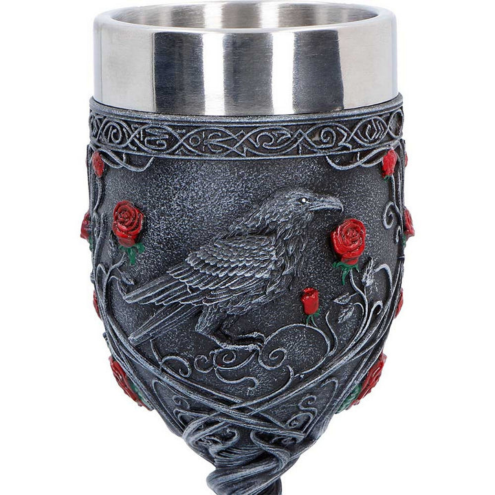 Twilight Bloom Gothic Raven Goblet 19.5cm K7487A26