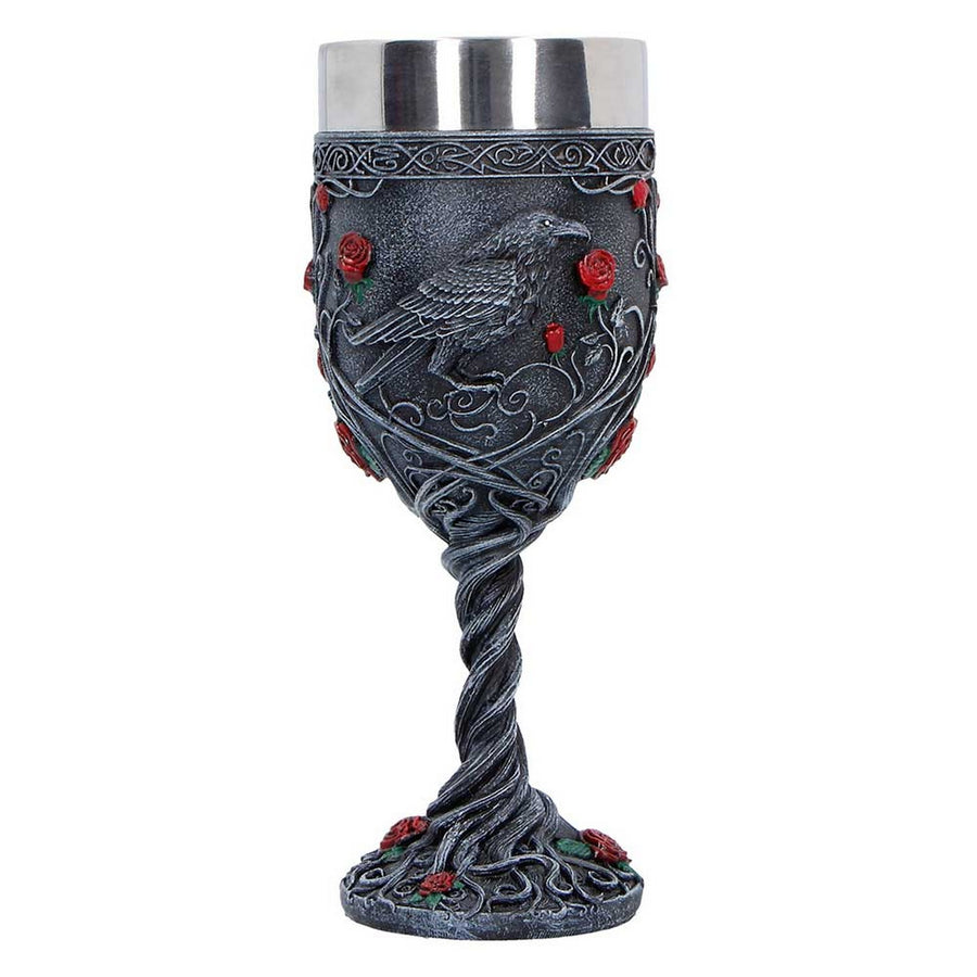 Twilight Bloom Gothic Raven Goblet 19.5cm K7487A26