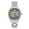 Kenneth Cole watch with silver and rose gold design on a white background