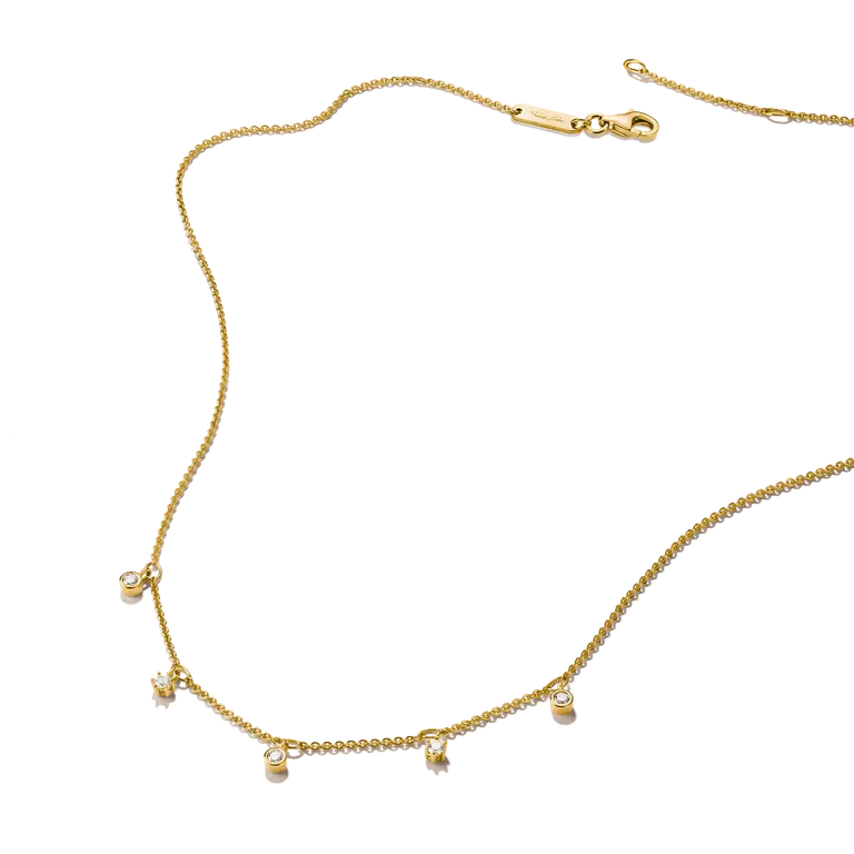 Thomas Sabo 18k Gold Plated Classic Zirconia Chain Necklace KE2071-M01-14-L45V