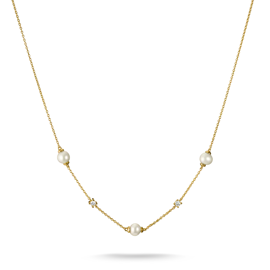 Thomas Sabo 18k Gold Plated Classic Pearl Necklace KE2120-M01-14-L45V