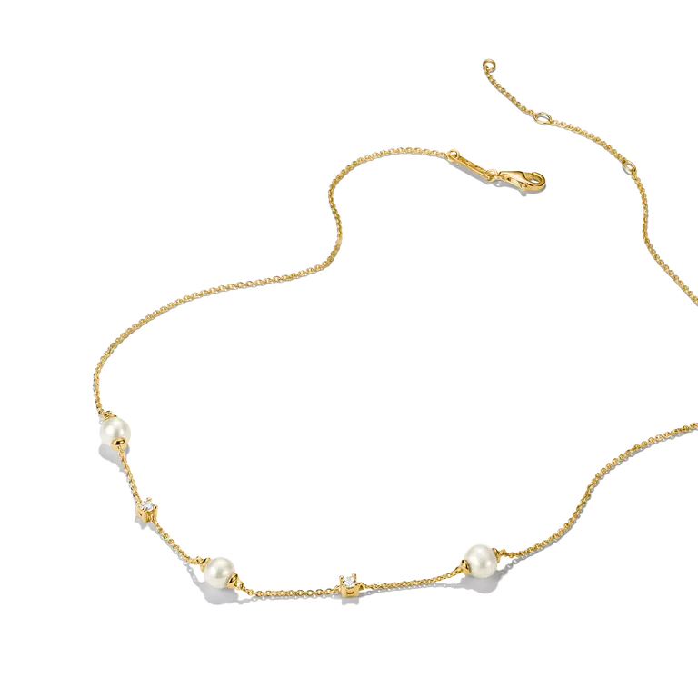 Thomas Sabo 18k Gold Plated Classic Pearl Necklace KE2120-M01-14-L45V