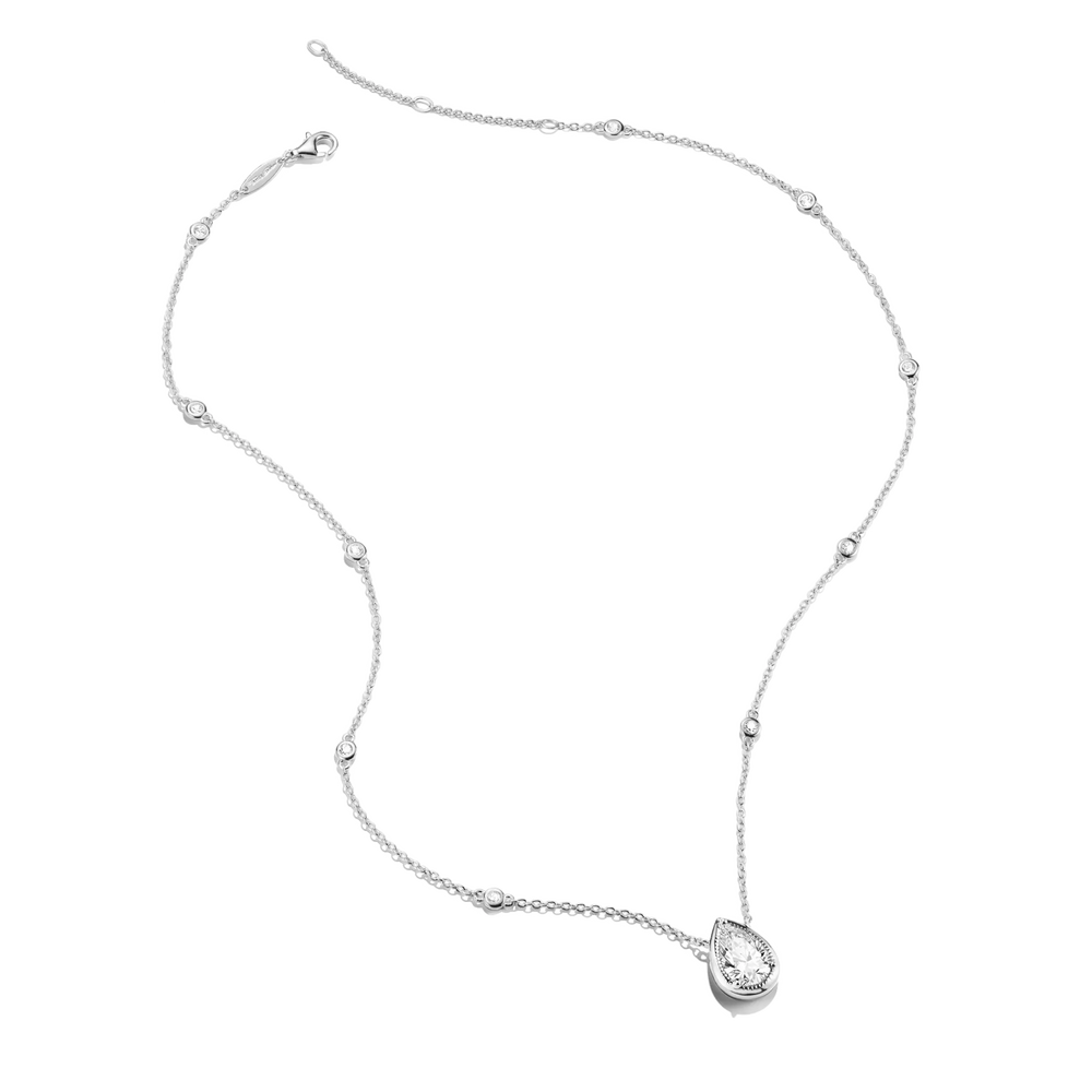 Thomas Sabo Elyndra Sterling Silver Zirconia Teardrop Necklace KE2331-051-14-L50V