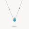 Thomas Sabo Elyndra Sterling Silver Imitation Turquoise Teardrop Stone Necklace KE2331-405-17