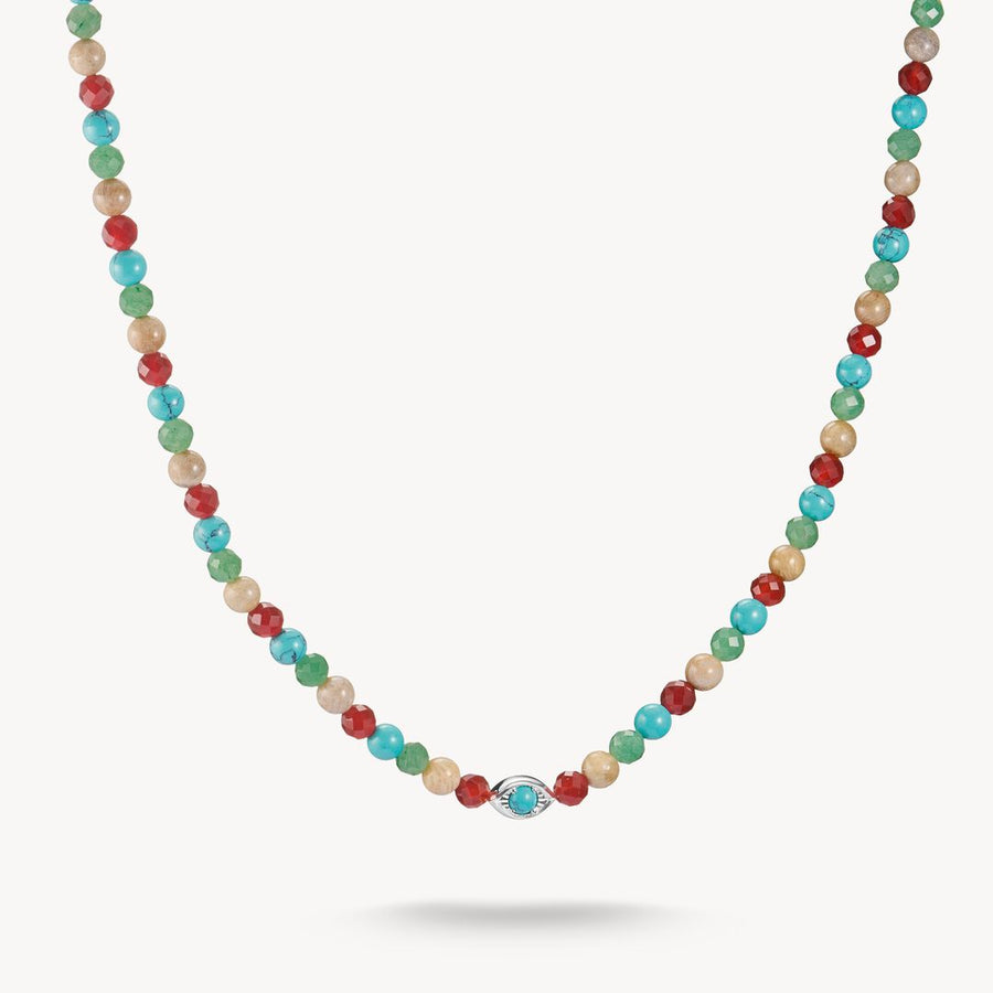 Thomas Sabo Elyndra Sterling Silver Red Agate Green Necklace KE2332-058-7