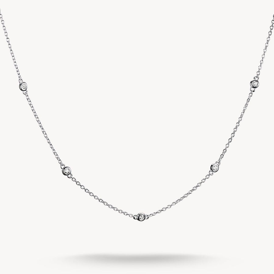 Thomas Sabo Elyndra Sterling Silver Zirconia Silver Necklace KE2340-051-14