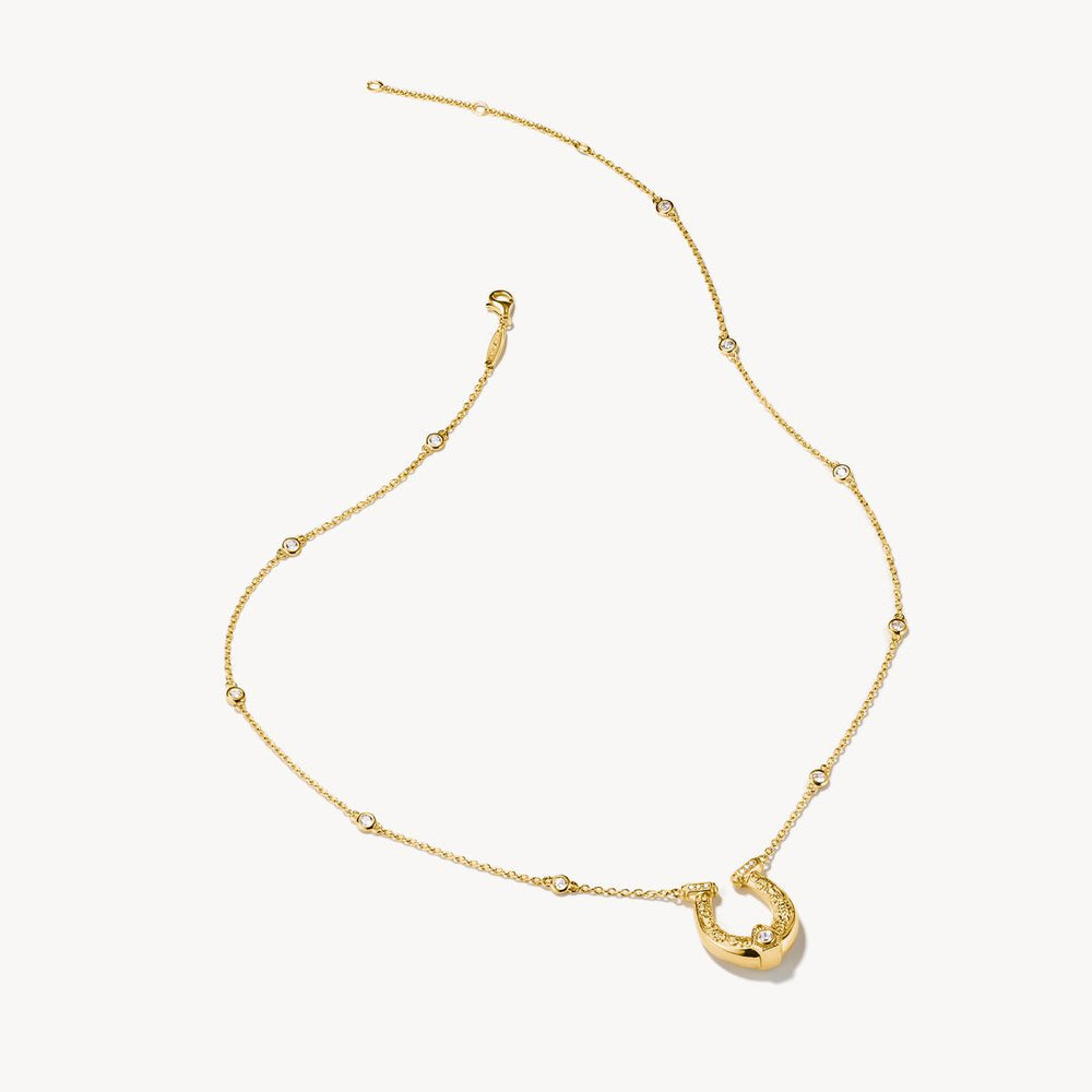 Thomas Sabo Elyndra Silver 18 Carat Gold Plated Zirconia yellow gold Necklace KE2343-414-14