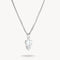 Diamond necklace with two heart-shaped pendants on a white background