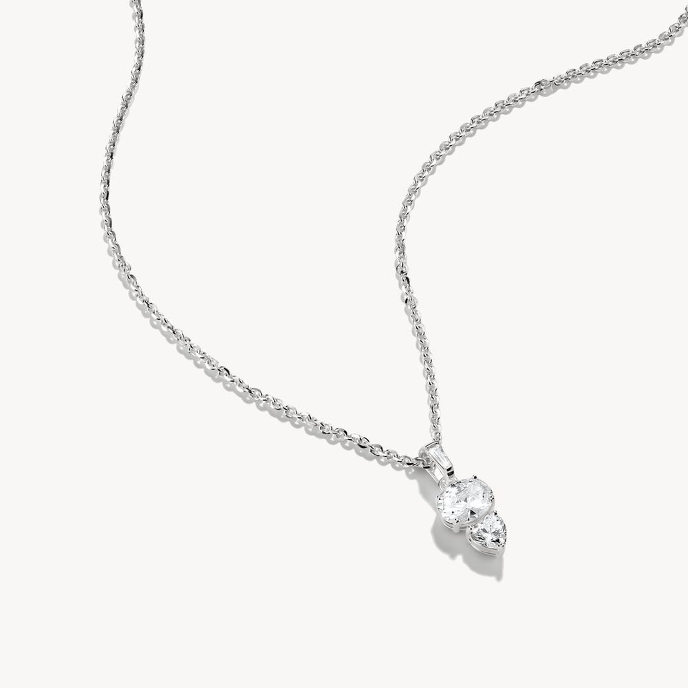 Thomas Sabo Bold Elegance Sterling Silver Zirconia Silver Necklace KE2363-051-14