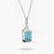 Turquoise pendant necklace on a white background