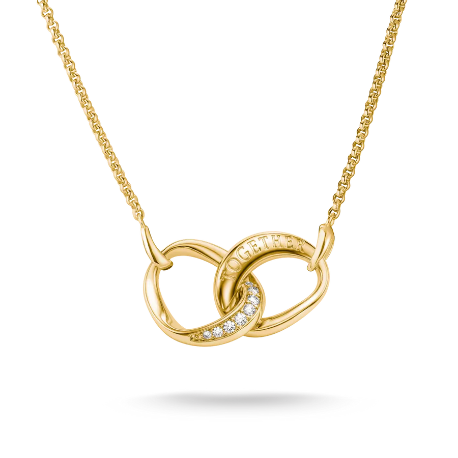 Thomas Sabo 18k Gold Plated Together Necklace KE2380-M01-14-L45V