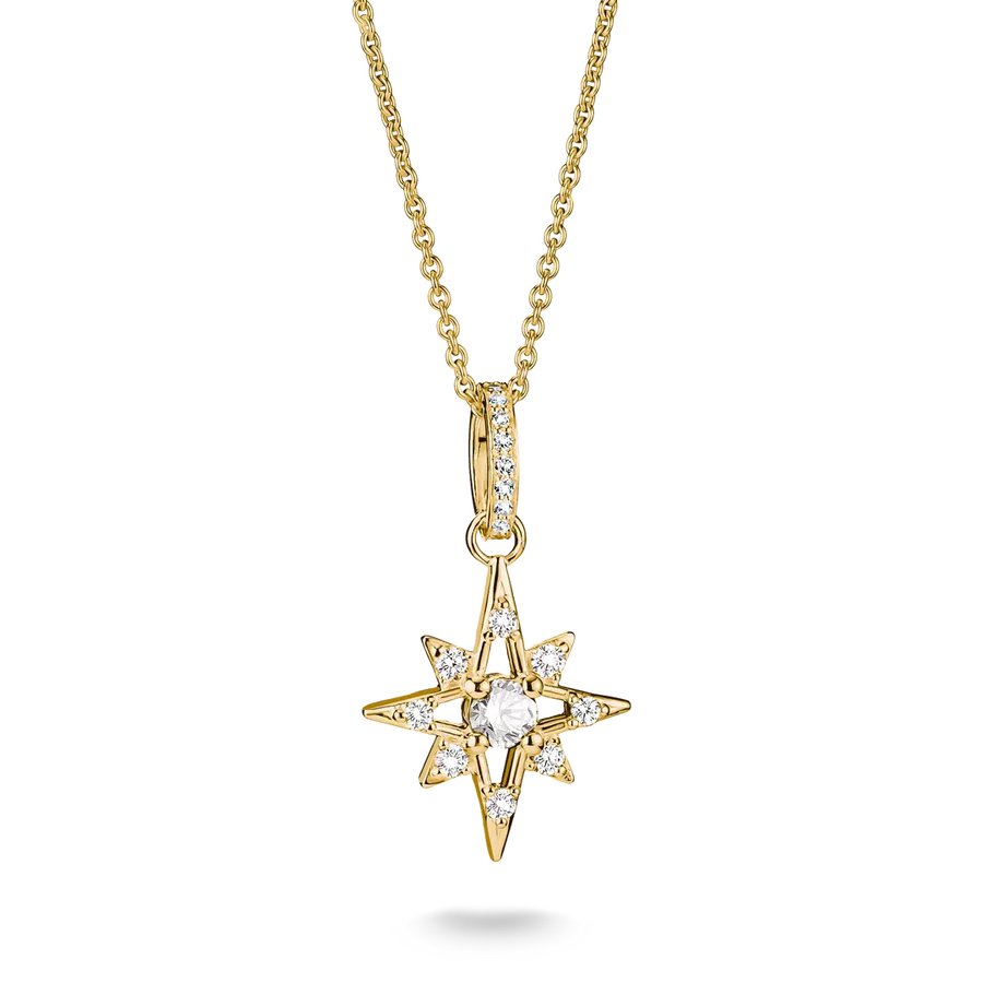 Thomas Sabo Midnight Sky 18ct Gold Plated Necklace KE2394-M01-14-L50