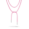 A pink braided cord necklace with silver-toned metal end caps, shown against a plain white background.