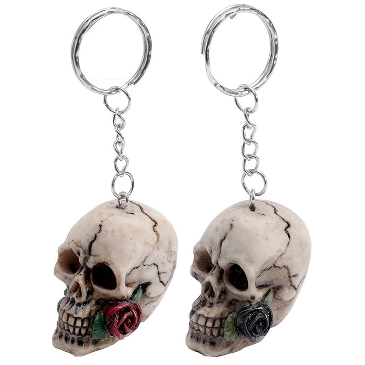 Skulls and Roses Skull Keyring KEY171