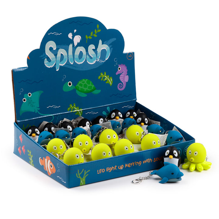 Octopus Penguin & Dolphin LED Sealife Keyring with Sound KEY19