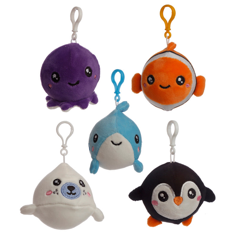 Adoramals Squeezies Squishy Plush Sealife Keyring KEY204