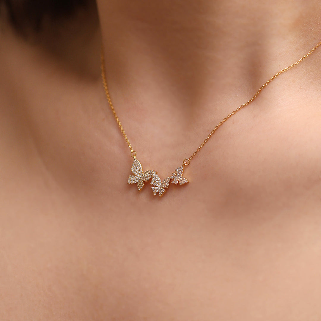 Triple Butterflies Necklace-1