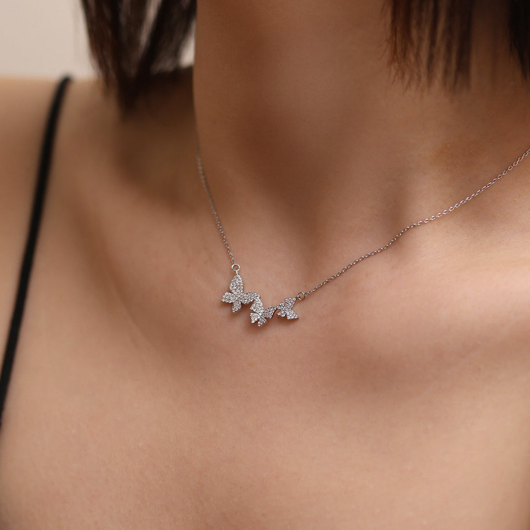 Triple Butterflies Necklace-2