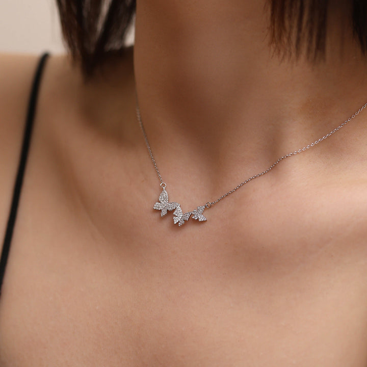 Triple Butterflies Necklace-2