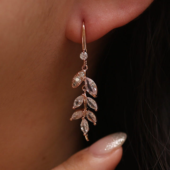 Vine drop hook earrings-4
