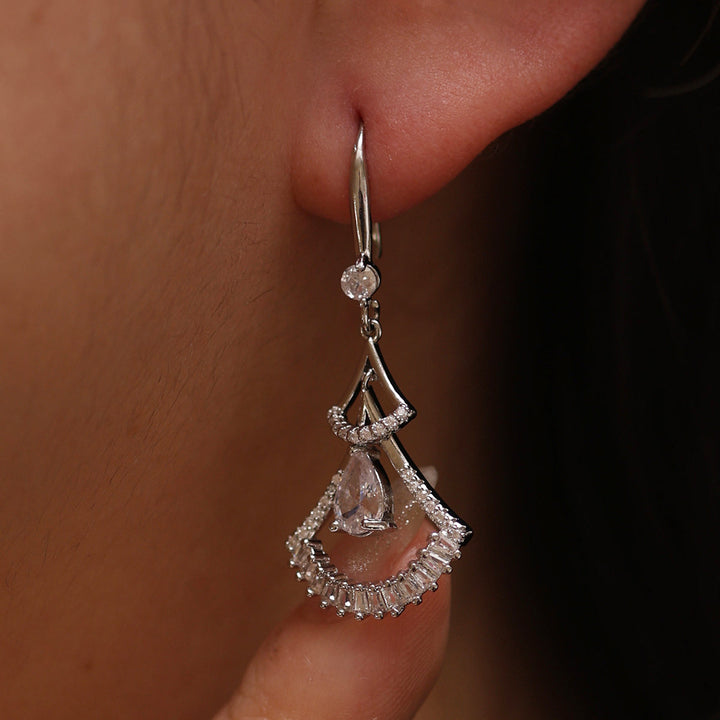 cubic hook drop earrings-2