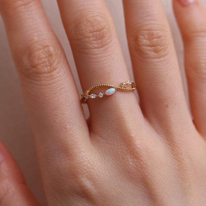 Opal layered ring