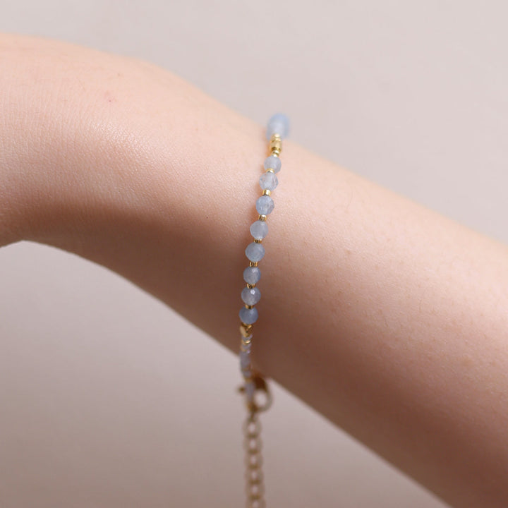 Blue topaz beaded bracelet-2