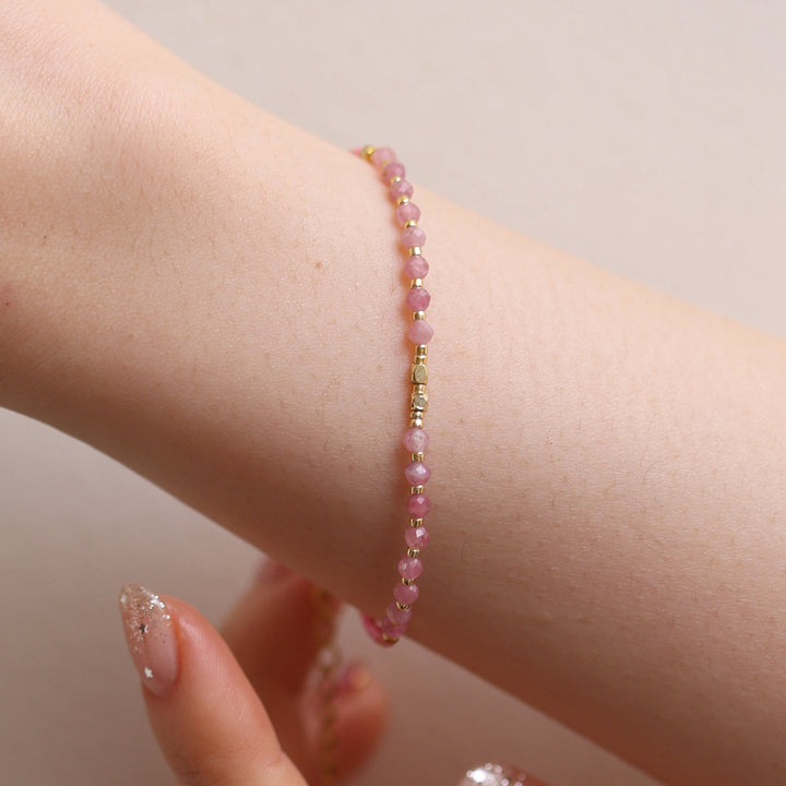 Pink opal beaded bracelet-1