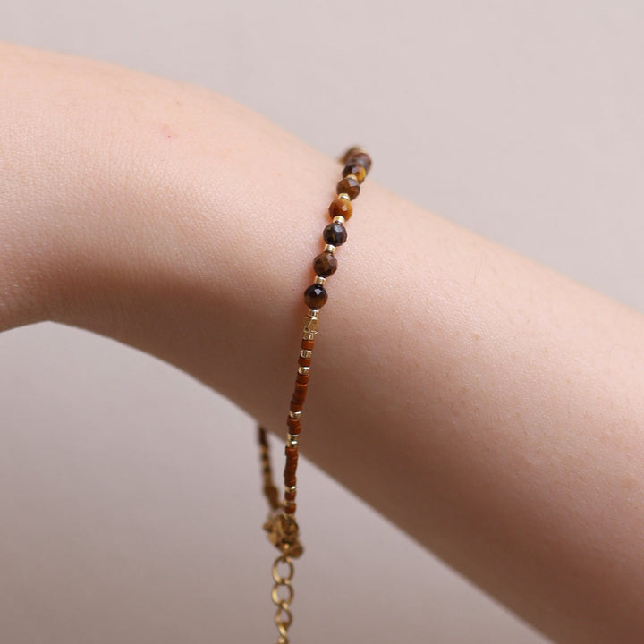 Tiger's eye beaded bracelet-3