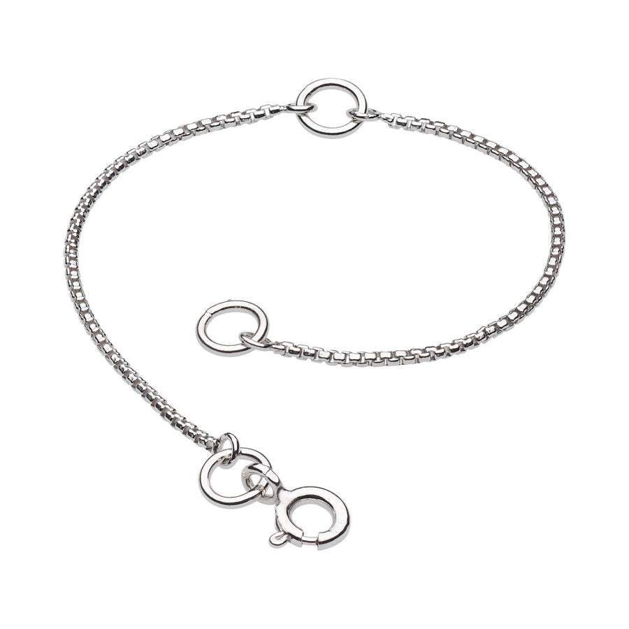 Kit Heath Rhodium Plate Rounded Box Chain Extender 4" (2"+2") KHEXTBX4RP