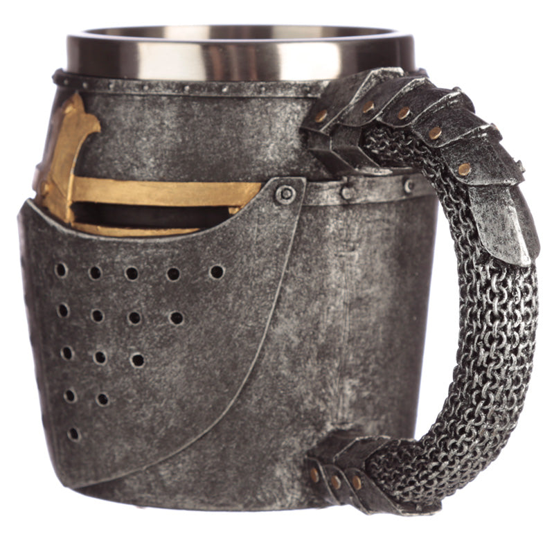 Decorative Medieval Helmet & Chain Mail Tankard KN189
