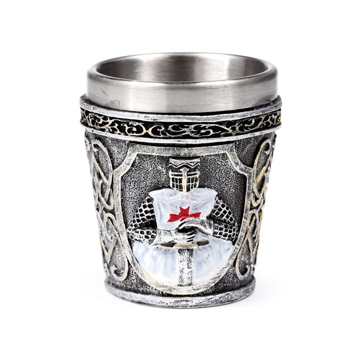 Decorative Medieval White Knight Shot Glass KN228