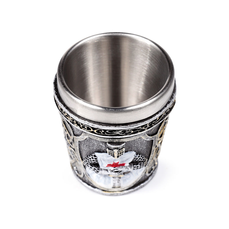 Decorative Medieval White Knight Shot Glass KN228