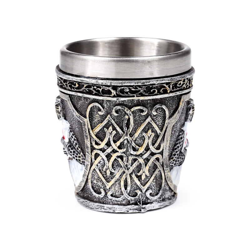 Decorative Medieval White Knight Shot Glass KN228