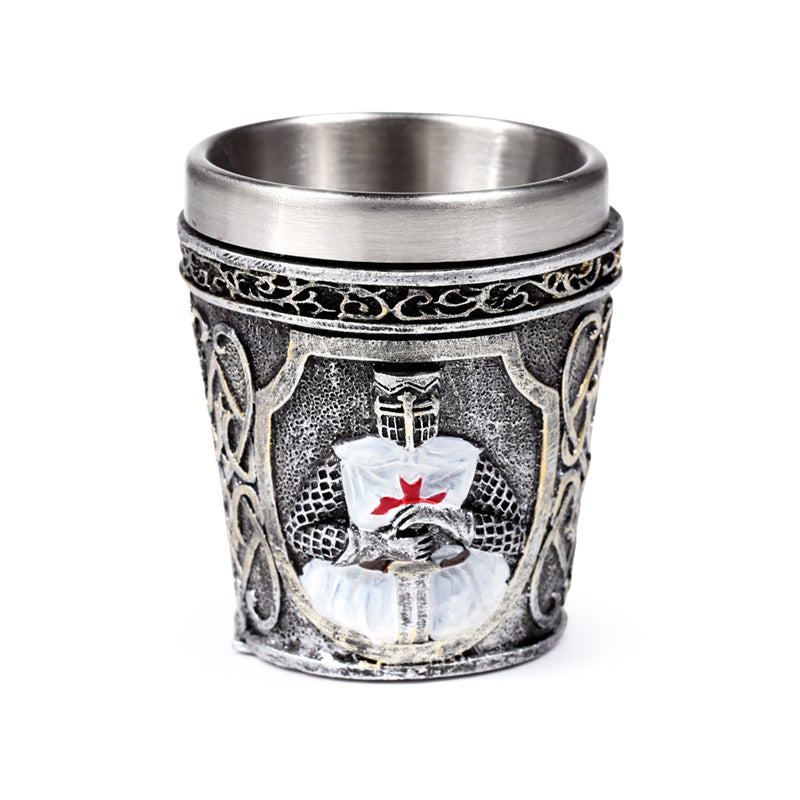 Decorative Medieval White Knight Shot Glass KN228