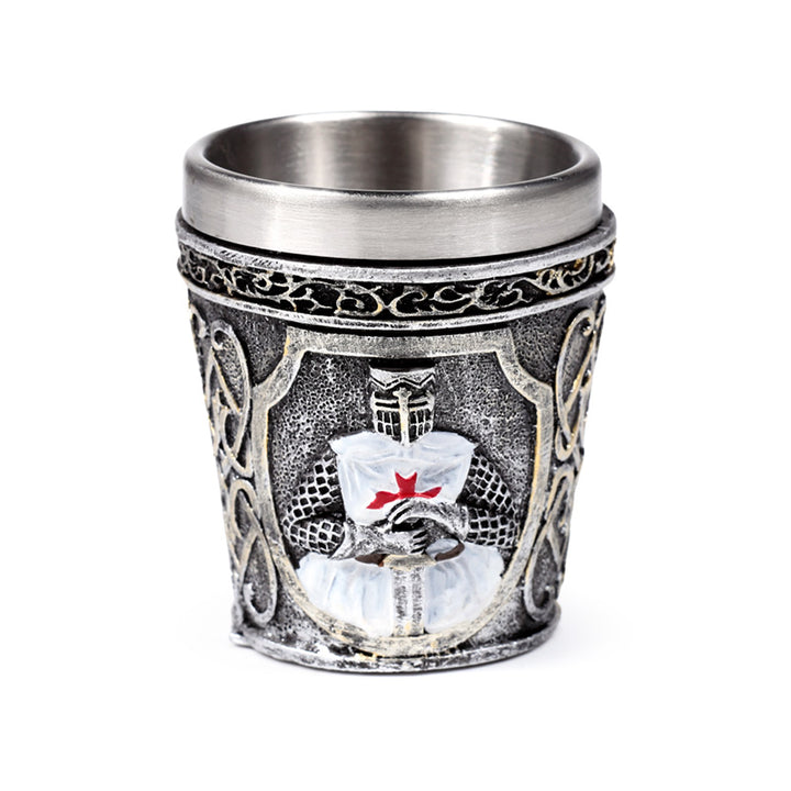 Decorative Medieval White Knight Shot Glass KN228