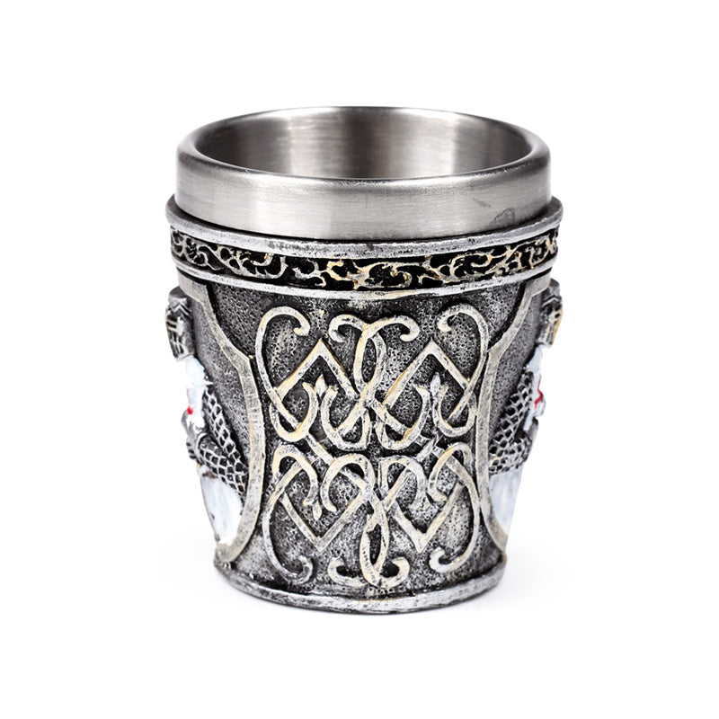 Decorative Medieval White Knight Shot Glass KN228