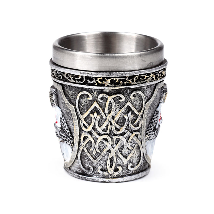 Decorative Medieval White Knight Shot Glass KN228