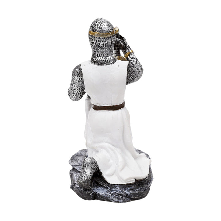 Crusader Knight Kneeling with Sword & Helmet KN234