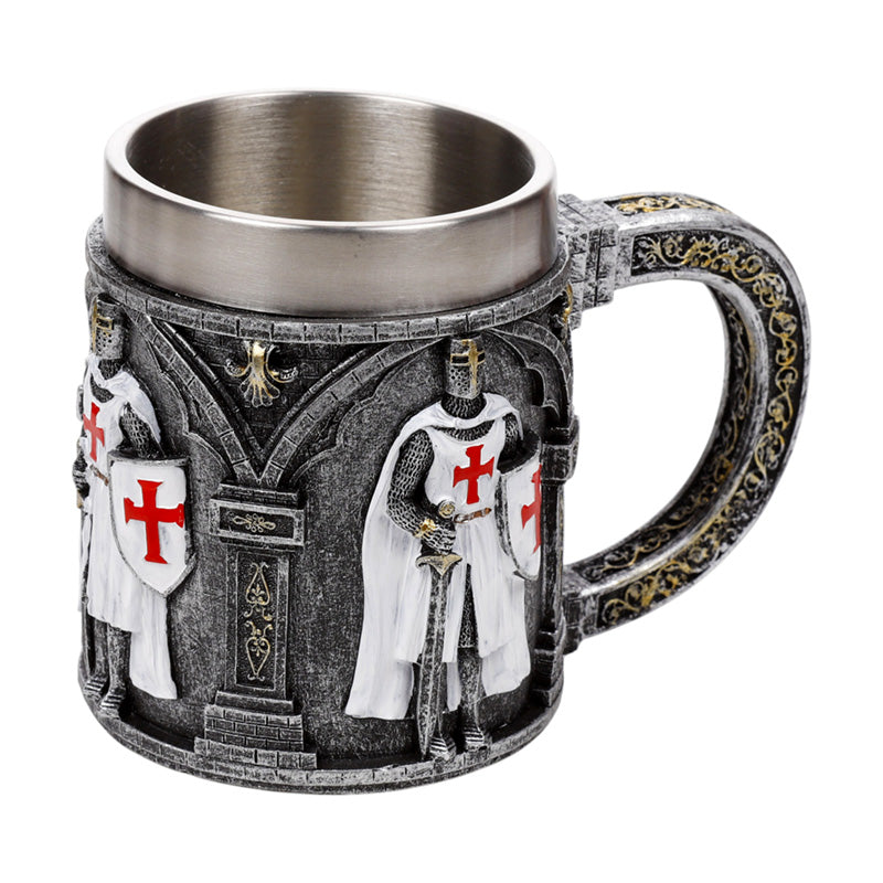Decorative Medieval Knight with Sword & Shield Tankard KN235
