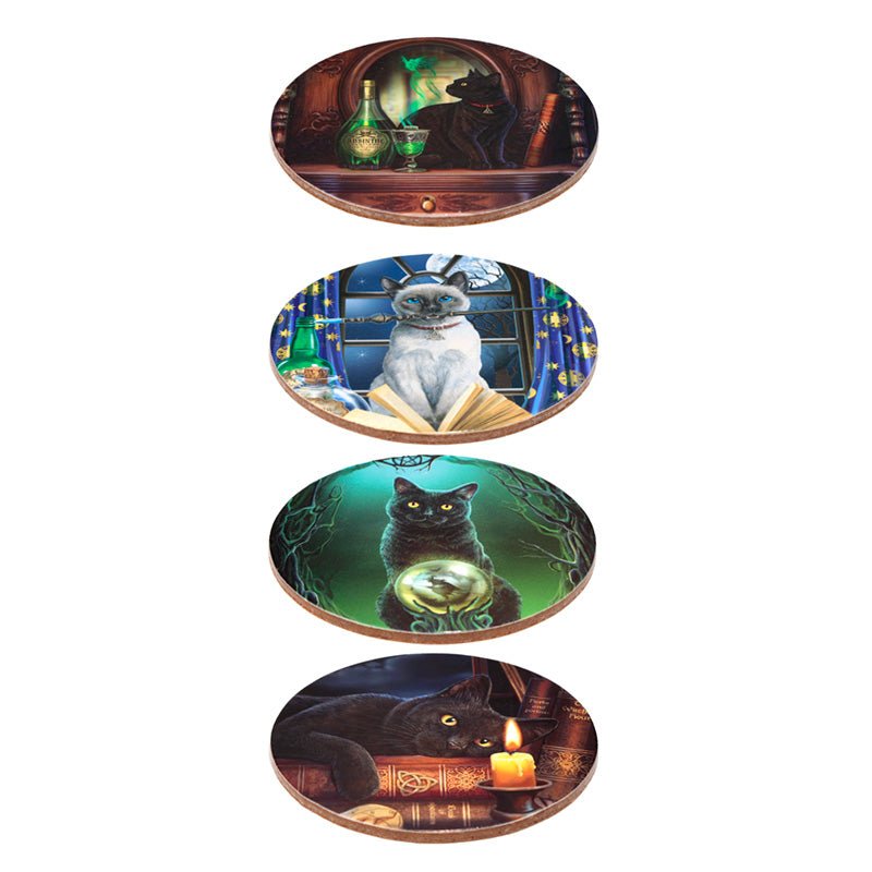 Lisa Parker Magic Cats Set of 4 Cork Coasters KP77