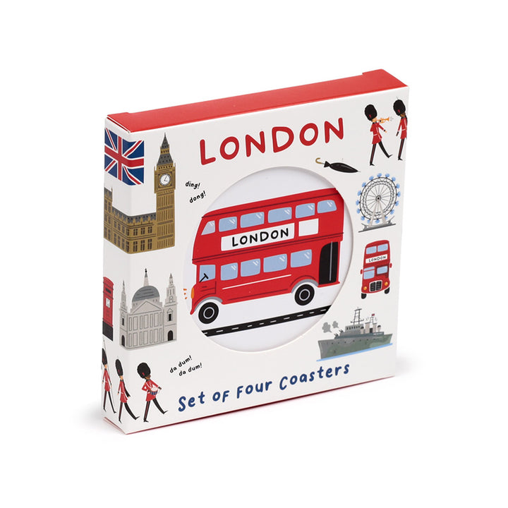 London Souvenir Set of 4 Cork Coasters KP82