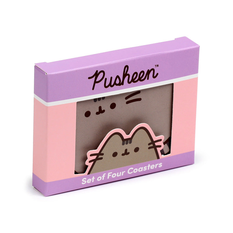Pusheen the Cat Set of 4 Shaped Cork Coasters KP86