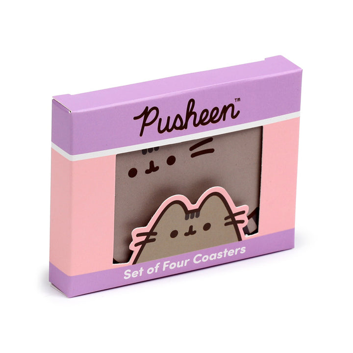 Pusheen the Cat Set of 4 Shaped Cork Coasters KP86