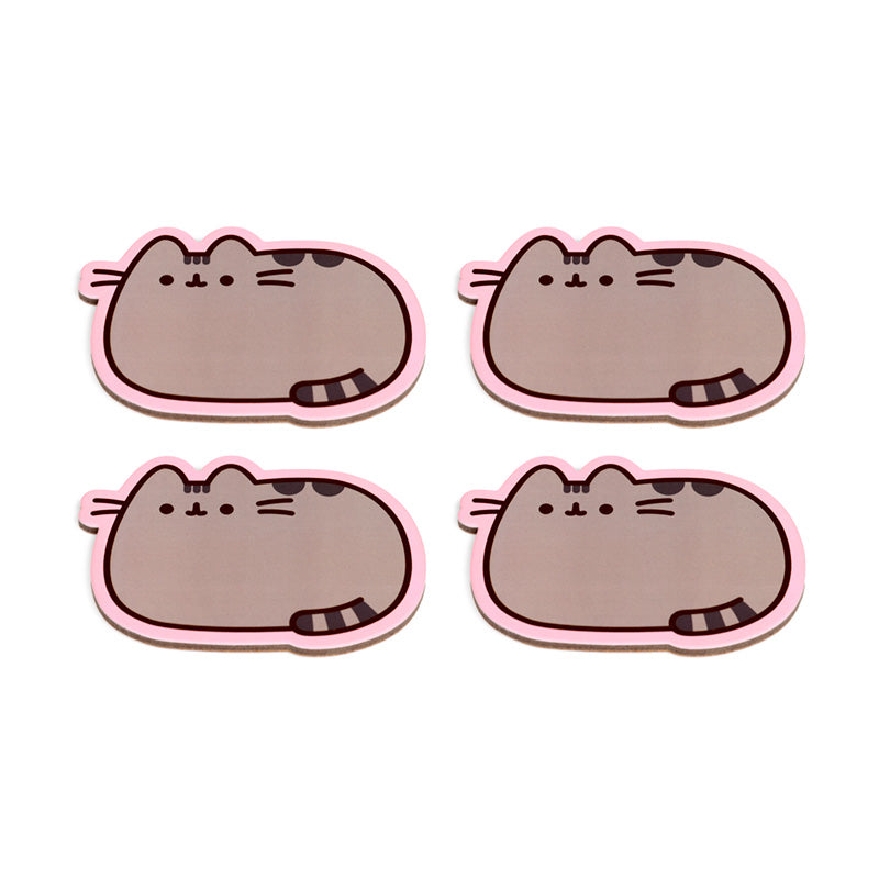 Pusheen the Cat Set of 4 Shaped Cork Coasters KP86