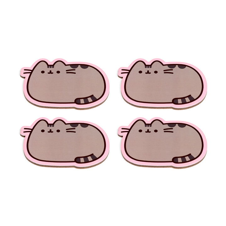 Pusheen the Cat Set of 4 Shaped Cork Coasters KP86