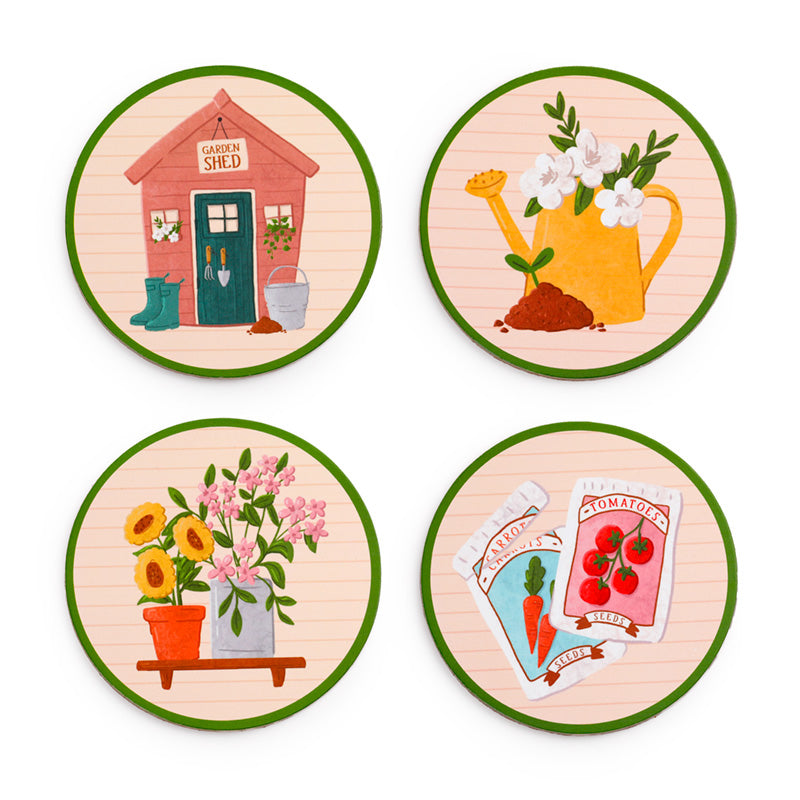 In the Garden Set of 4 Cork Coasters KP87