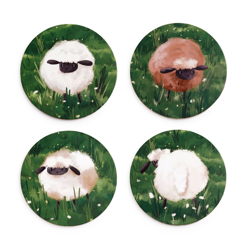 Sheep Set of 4 Cork Coasters KP88
