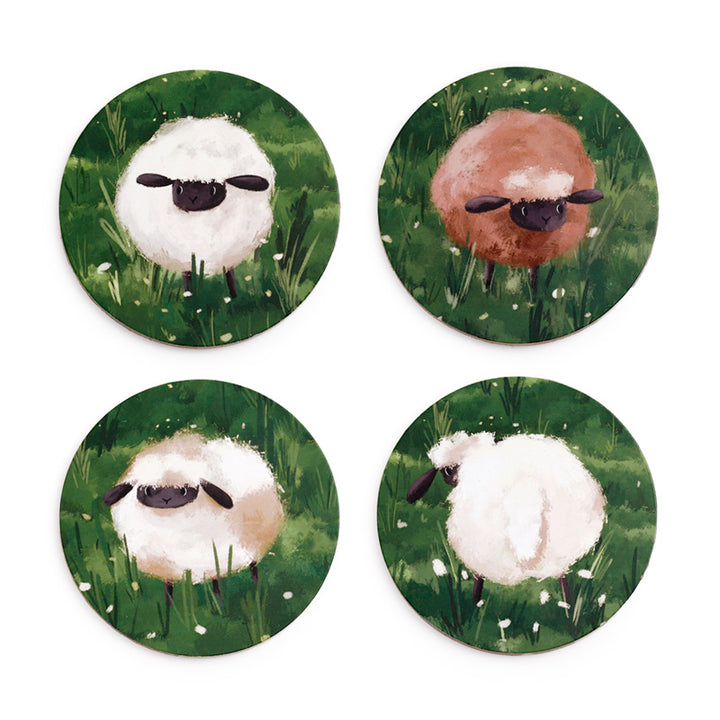 Sheep Set of 4 Cork Coasters KP88
