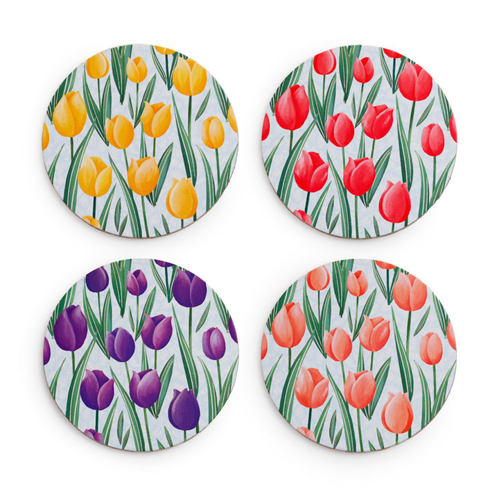 Tulips Set of 4 Cork Coasters KP92